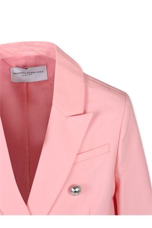 Blazer doppiopetto in cotone rosa pastello ERMANNO SCERVINO KIDS | SFGC005CCA276C017